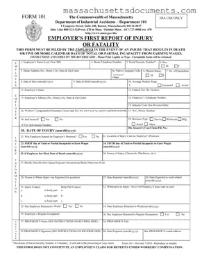 Blank 101 Massachusetts Form