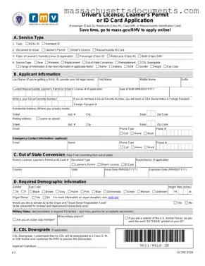 Blank Massachusetts Id Application Form