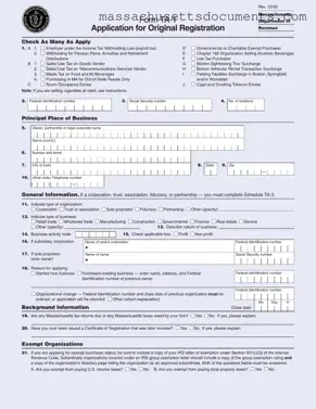 Blank Massachusetts Ta 1 Form