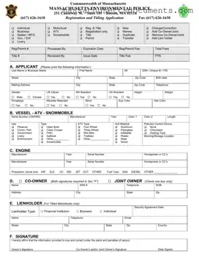 Blank Massachusetts Titling Form